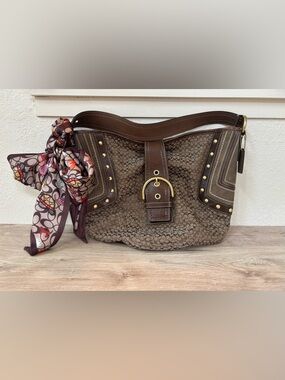 COACH Signature Hobo Shoulder Bag
